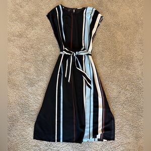 Alfani Black and White Striped Midi Dress